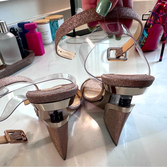 Christian louboutin Wedges. Rose gold glitter - Picture 3 of 4